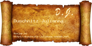 Duschnitz Julianna névjegykártya